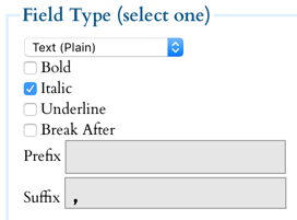 Example Edit of Title Field